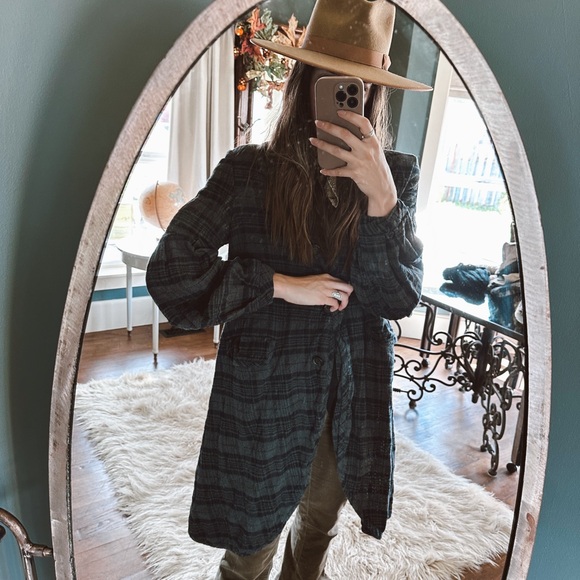 RARE! Free People Plaid Victorian jacket sz xs - Picture 2 of 16